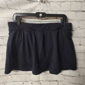 Lands End Black Swim Skort Panty Liner Skirt Bottoms 14